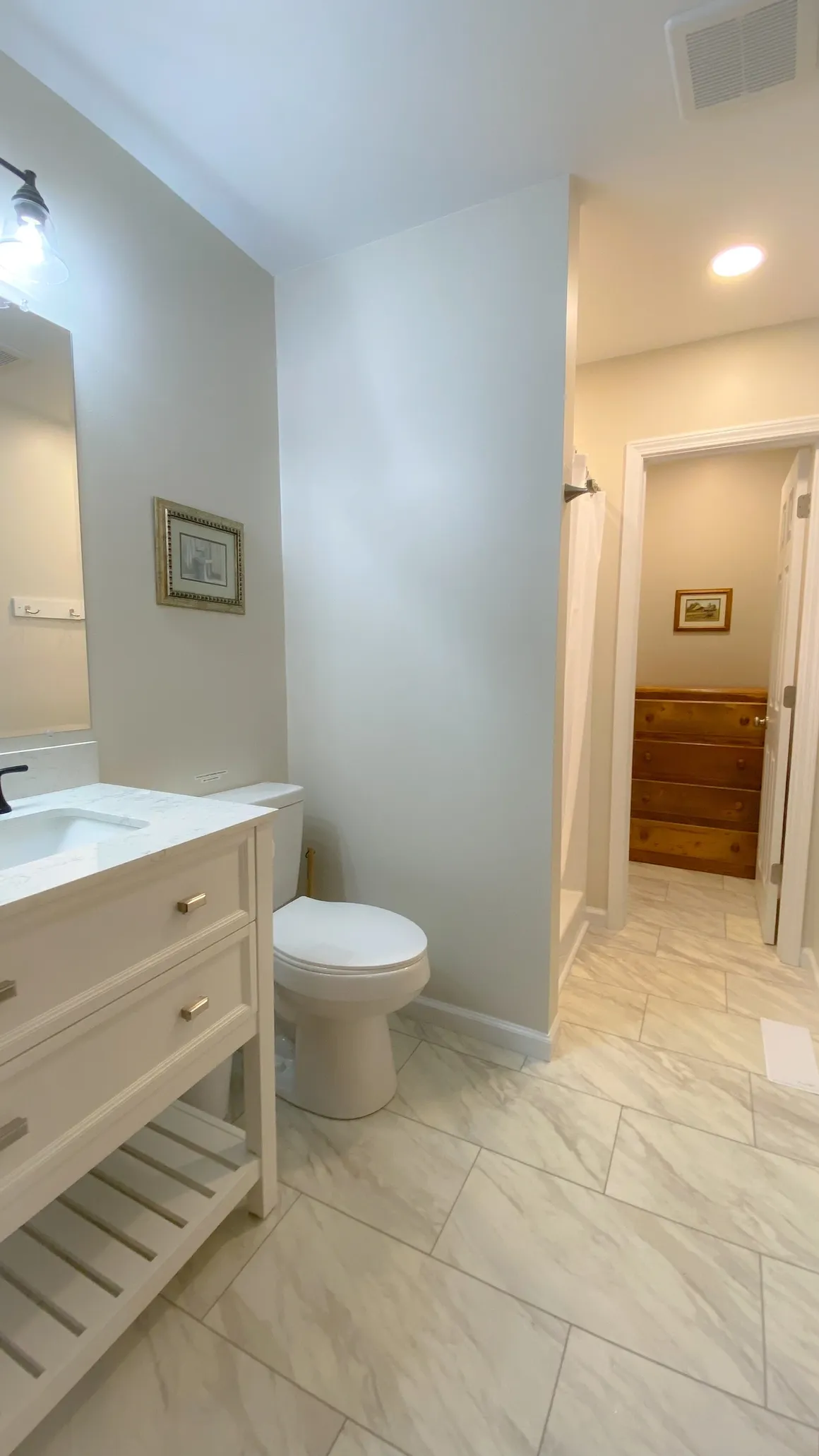 Bathroom 2:  adjoins to Bedroom 2, includes walk-in closet